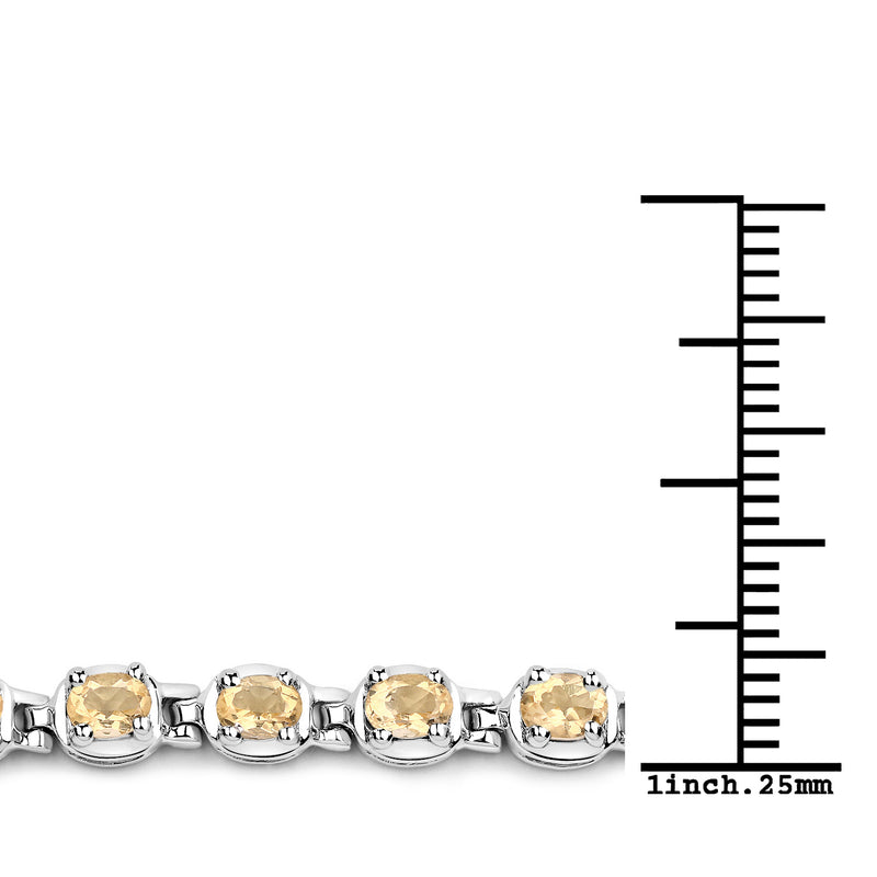 4.00 Carat Genuine Citrine .925 Sterling Silver Bracelet
