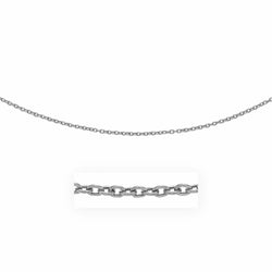 3.5mm 14k White Gold Pendant Chain with Textured Links