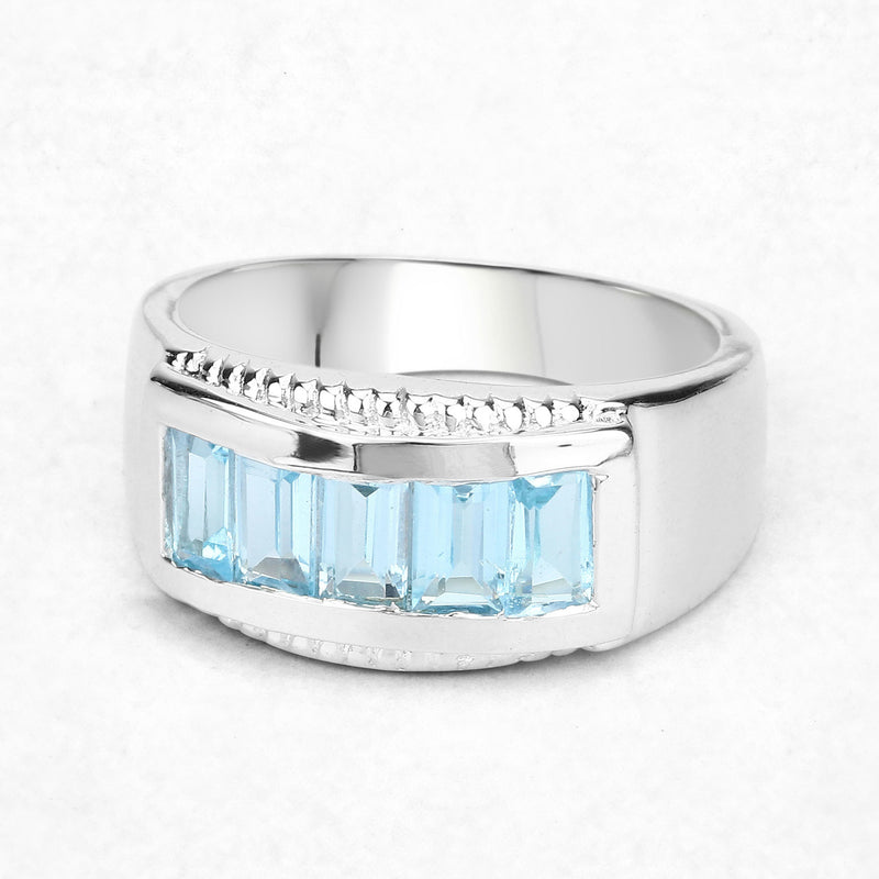 1.75 Carat Genuine Blue Topaz .925 Sterling Silver Ring
