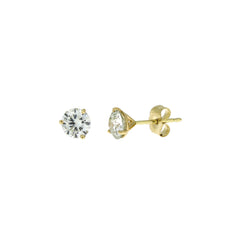 1.00ct Lab Grown Diamond Stud Earrings 14KT Yellow Gold