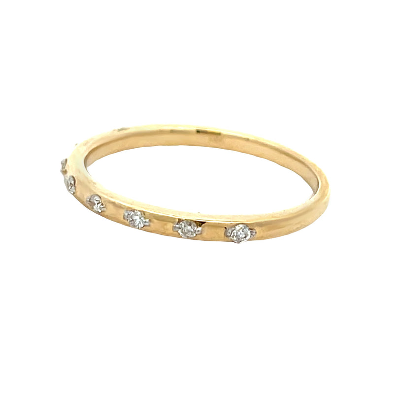 .09ct Diamond Wedding Band Ring 14KT Yellow Gold