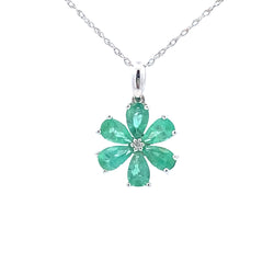.01ct Emerald Diamond Fashion Pendants 10KT White Gold