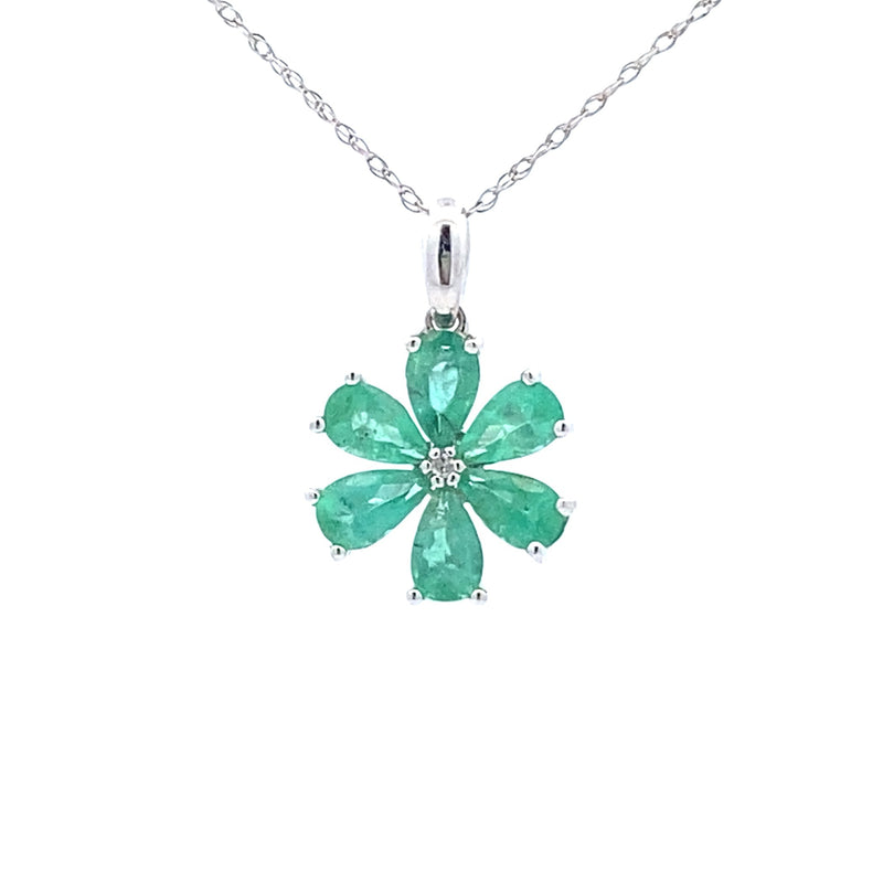 .01ct Emerald Diamond Fashion Pendants 10KT White Gold