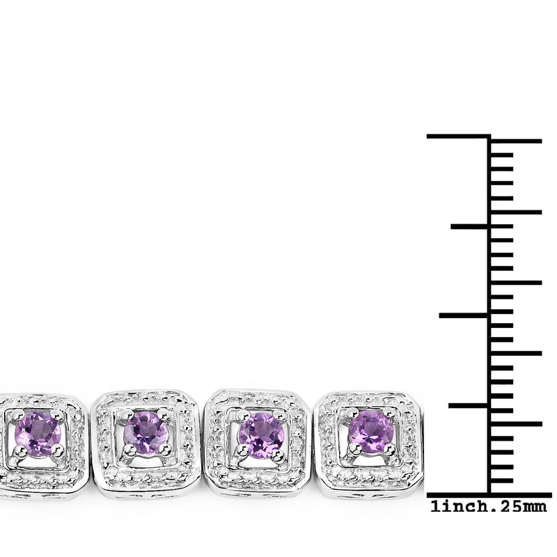 2.40 Carat Genuine Amethyst .925 Sterling Silver Bracelet