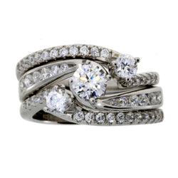Natural Cubic Zirconium CZ SS Bridal Sterling Silver