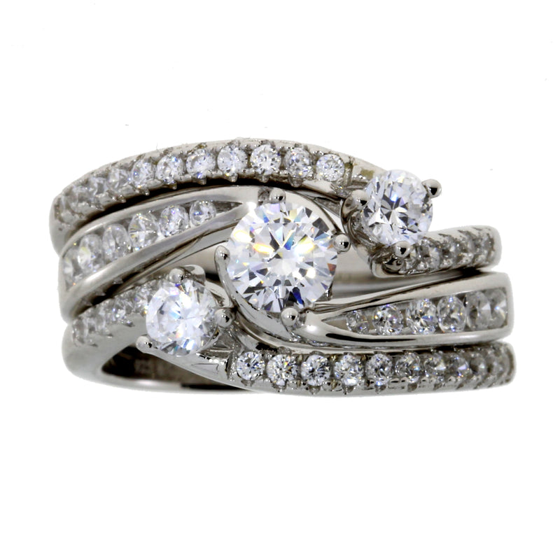 Natural Cubic Zirconium CZ SS Bridal Sterling Silver
