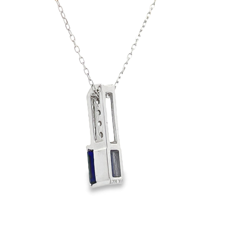 .06ct Created Sapphire Fashion Pendants 10KT White Gold