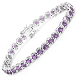 8.16 Carat Genuine Amethyst .925 Sterling Silver Bracelet