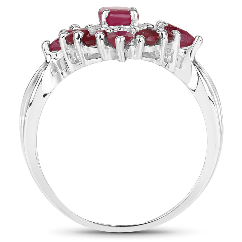 2.89 Carat Genuine Ruby .925 Sterling Silver Ring
