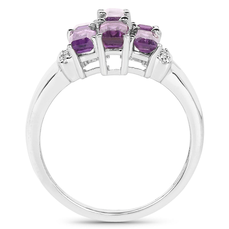 1.75 Carat Genuine Amethyst .925 Sterling Silver Ring
