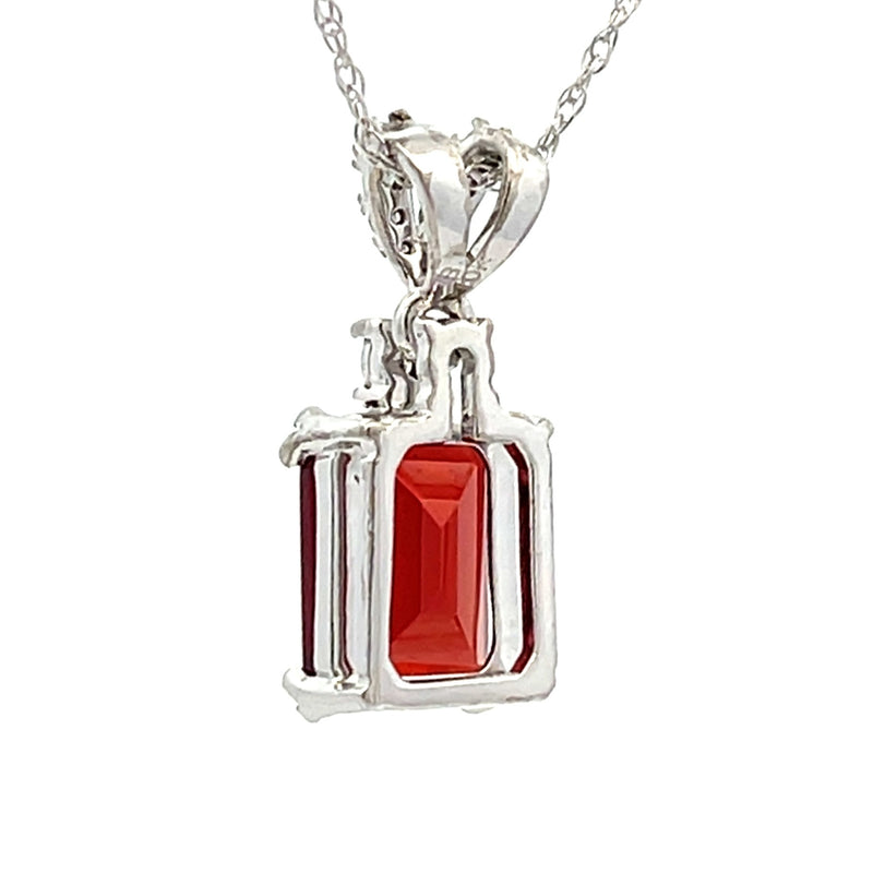 .03ct Garnet Diamond Fashion Pendants 10KT White Gold