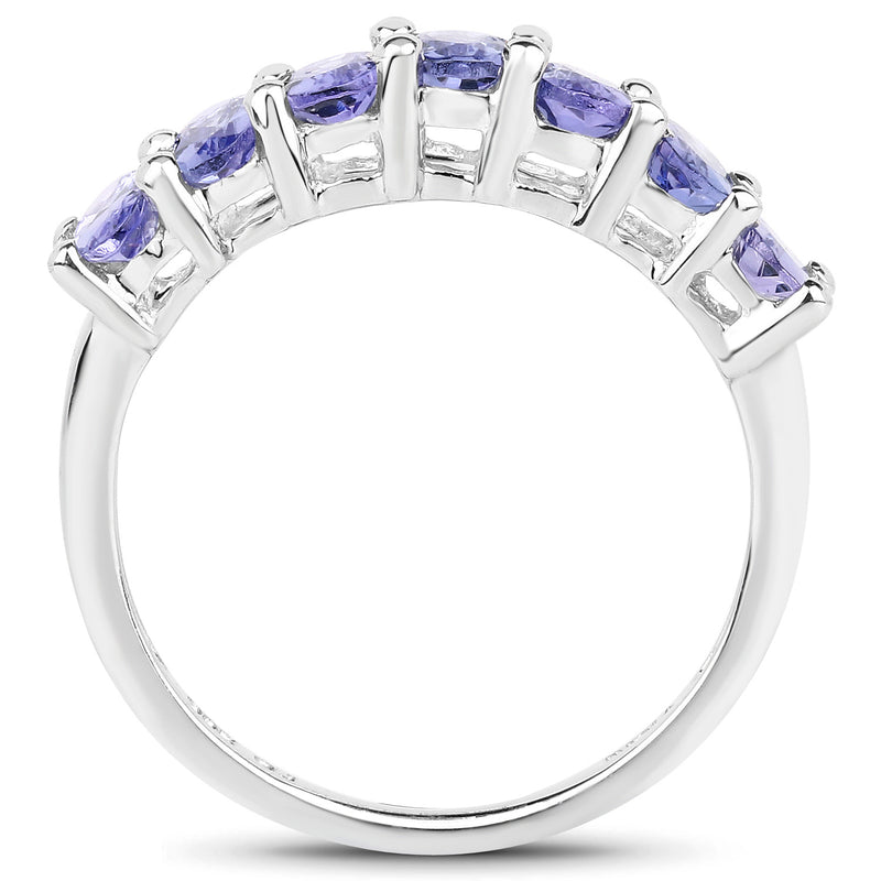 1.75 Carat Genuine Tanzanite .925 Sterling Silver Ring