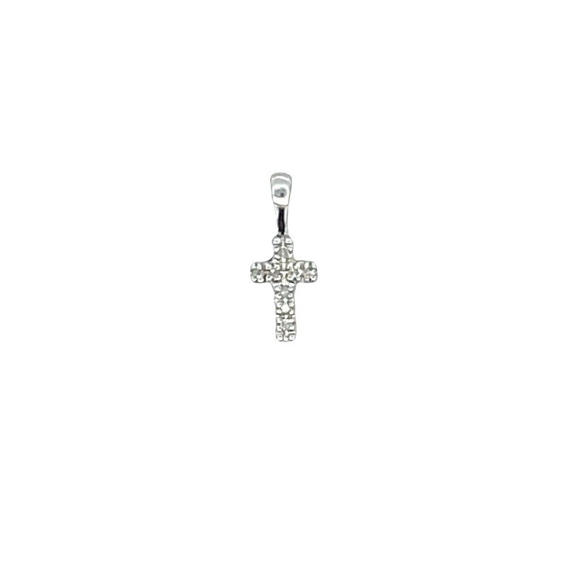 .03ct Diamond Cross Religious Pendant 10KT White Gold