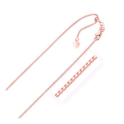 14k Rose Gold Adjustable Box Chain 0.85mm