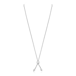 14k White Gold 8 inch Adjustable Friendship Bracelet Chain with Ball Slide