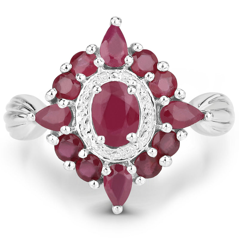 2.89 Carat Genuine Ruby .925 Sterling Silver Ring