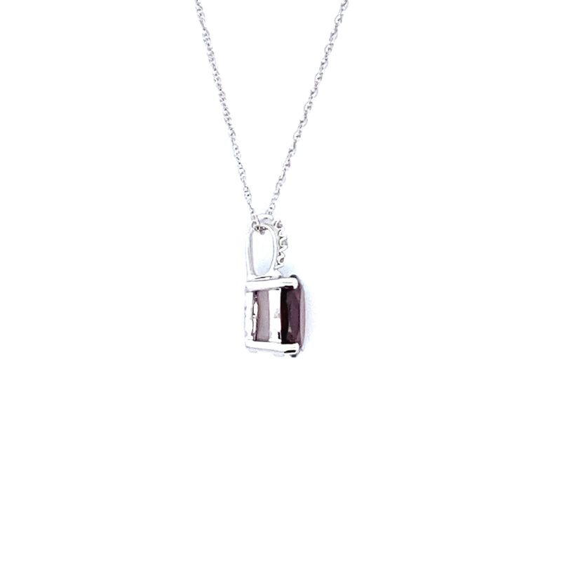 .02ct Garnet Diamond Fashion Pendants 10KT White Gold
