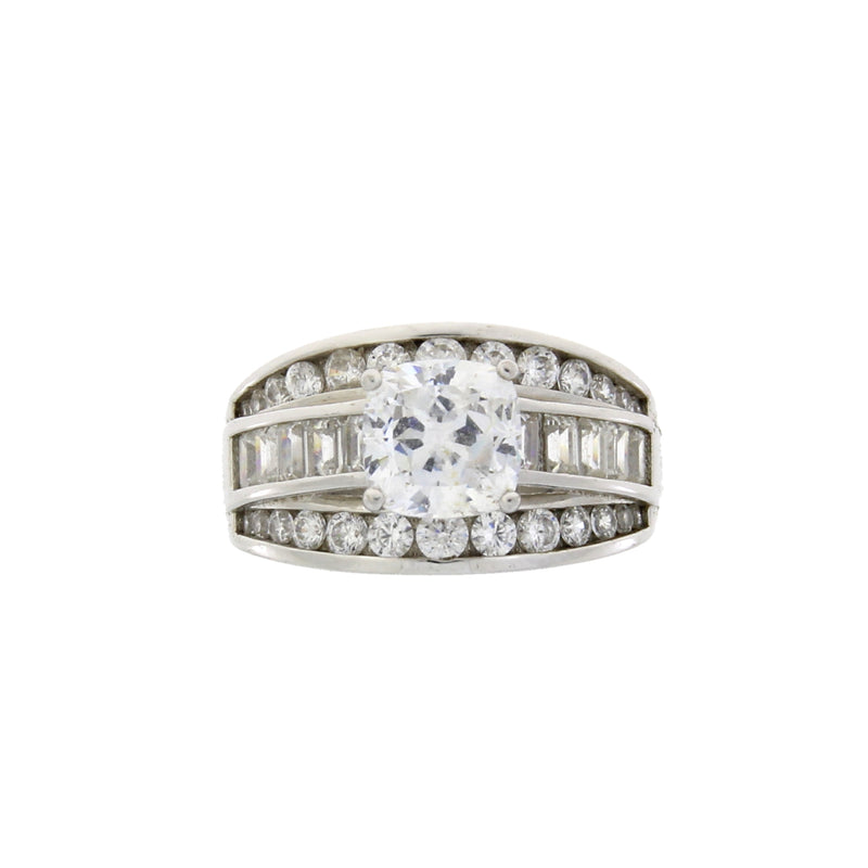 Natural Cubic Zirconium CZ SS Bridal Sterling Silver