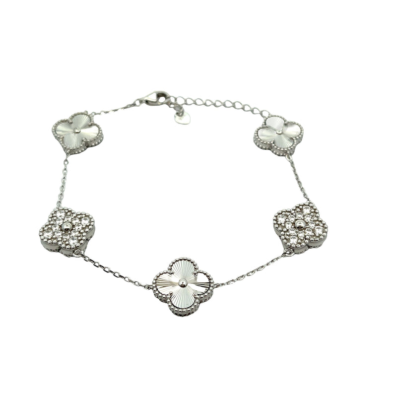 Natural Cubic Zirconia Bracelet Sterling Silver