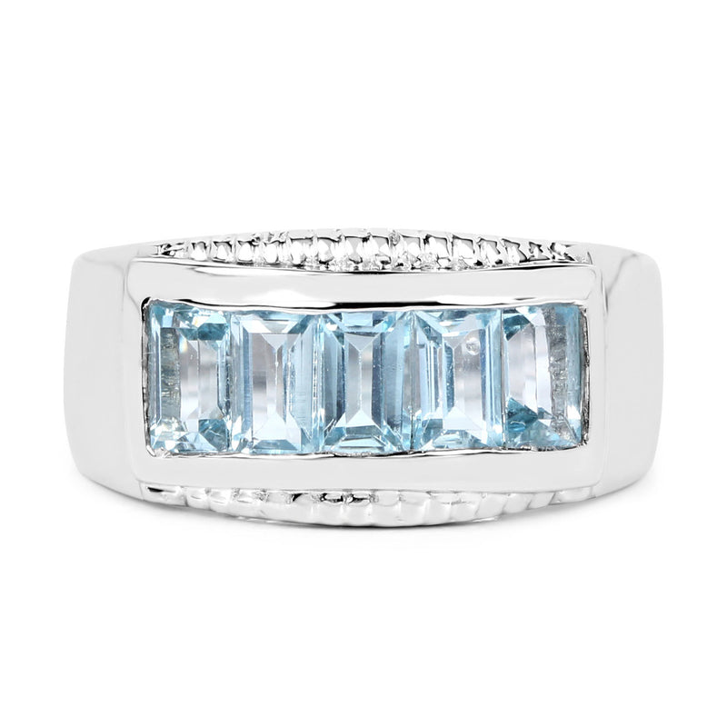 1.75 Carat Genuine Blue Topaz .925 Sterling Silver Ring