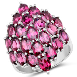 11.50 Carat Genuine Rhodolite .925 Sterling Silver Ring