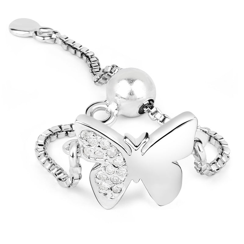 0.04 Carat Genuine White Diamond .925 Sterling Silver Ring