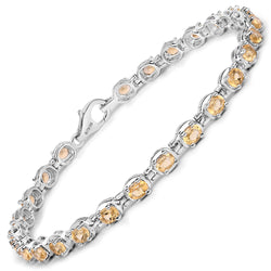 4.00 Carat Genuine Citrine .925 Sterling Silver Bracelet