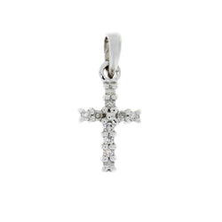 .05ct Diamond Cross Religious Pendant 10KT White Gold