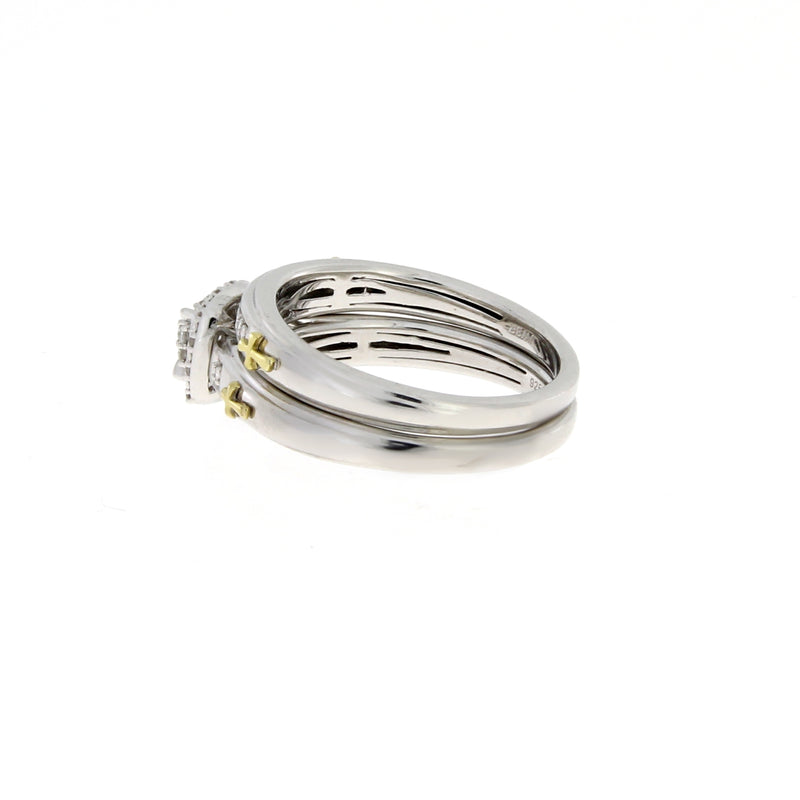 .11ct Diamond Engagement Ring Set Sterling Silver