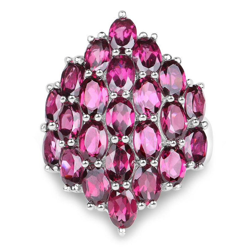 11.50 Carat Genuine Rhodolite .925 Sterling Silver Ring