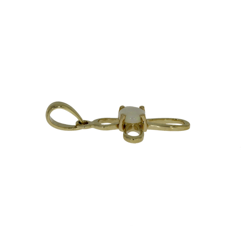 .02ct Opal Cross Religious Pendant 10KT Yellow Gold
