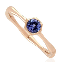 Tanzanite Stackable Ring 18k Rose Gold Handmade Jewelry